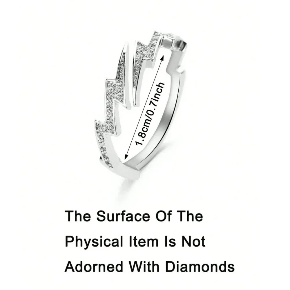 Niche Lightning Bolt Ring, Men's Accessory‎